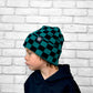 Teal Checker Toque