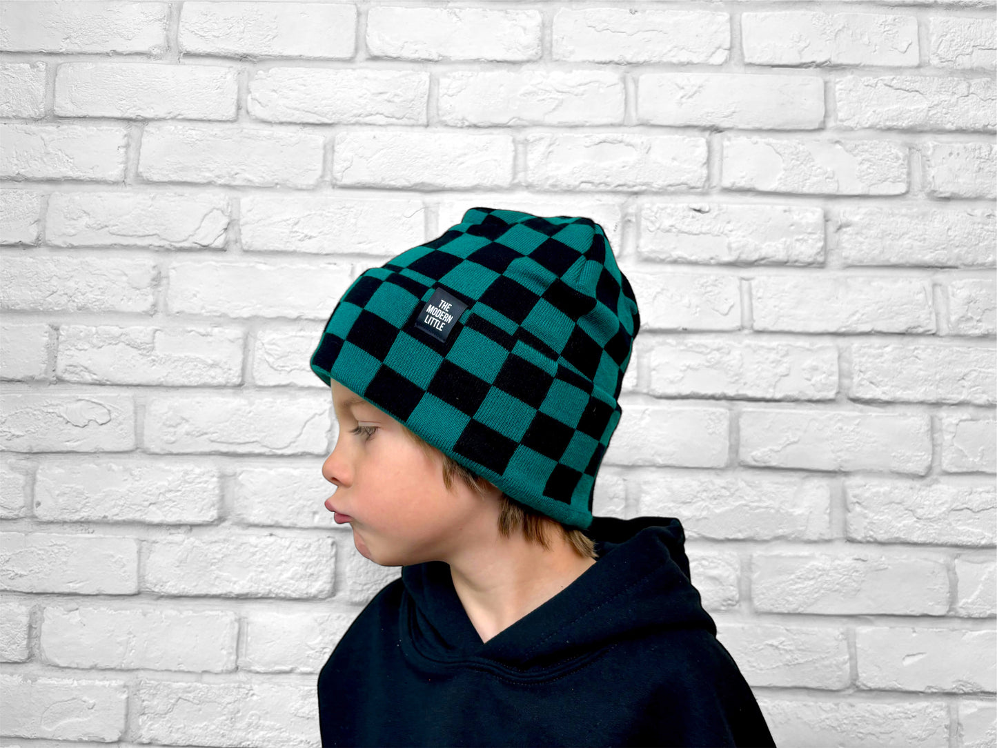 Teal Checker Toque