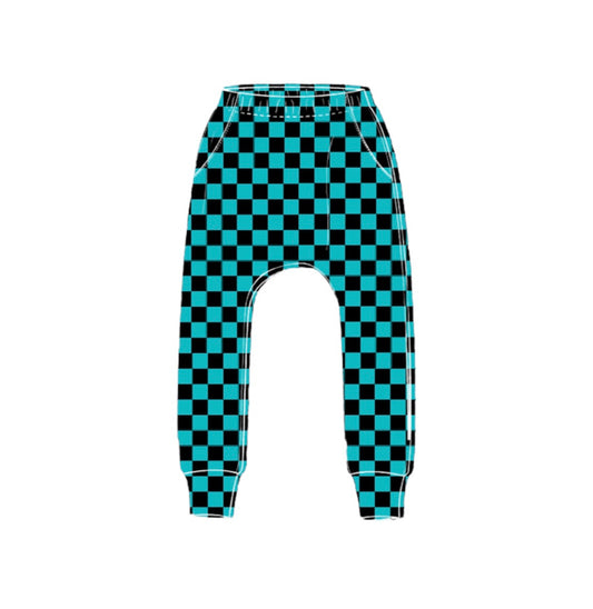 Teal Check Harem Joggers