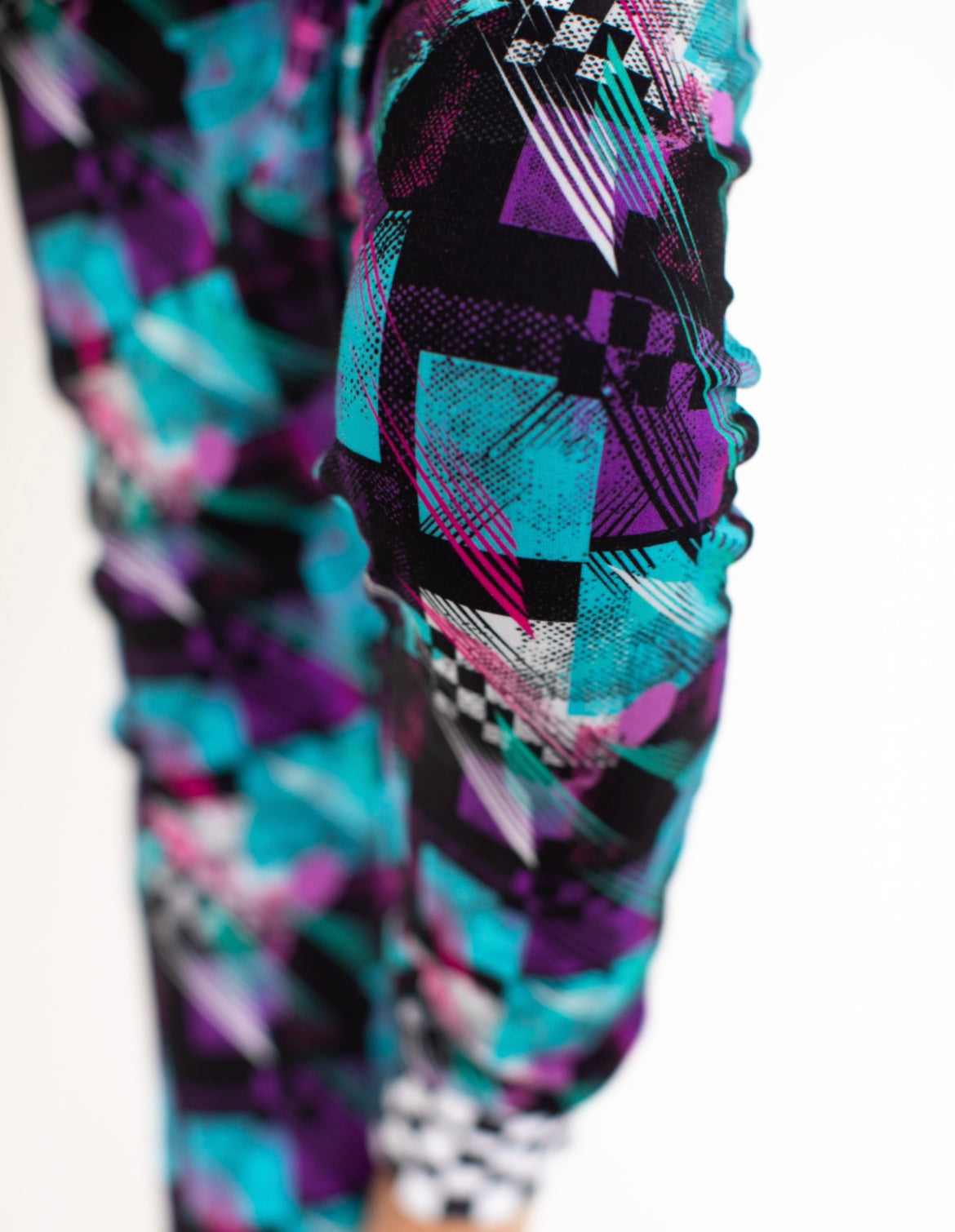 Teal Check Harem Joggers