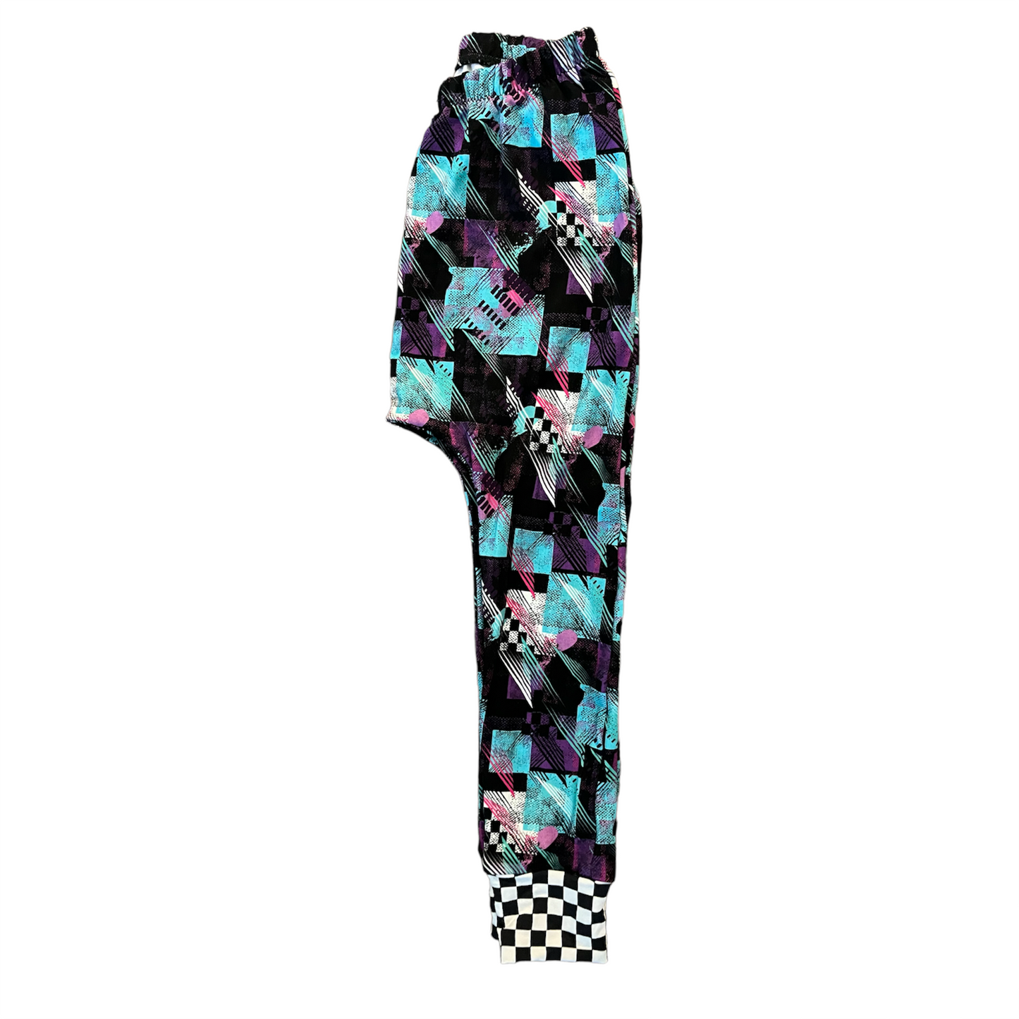 Graffiti Checker Harem Joggers